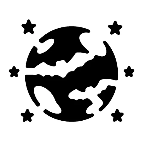 The Bat and Moon stencil after the request “Add a few stars around the moon”