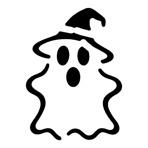 The Ghost stencil after the request “Add a witch hat”