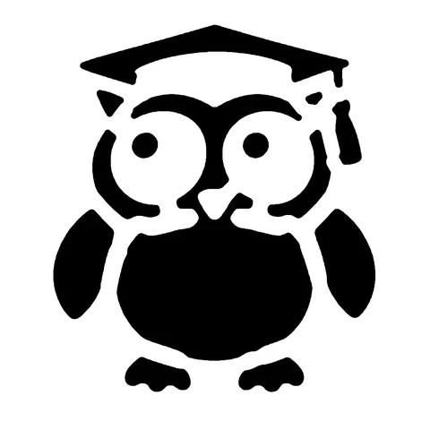 The Cute Owl stencil after the request “Give it a graduation cap”