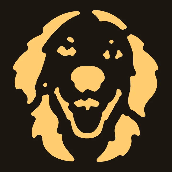The Easy golden retriever pattern shown glowing orange, as it would look lit from inside