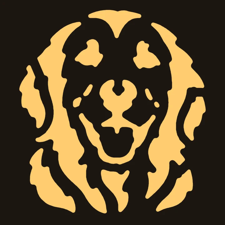 The golden retriever pattern shown glowing orange, as it would look lit from inside