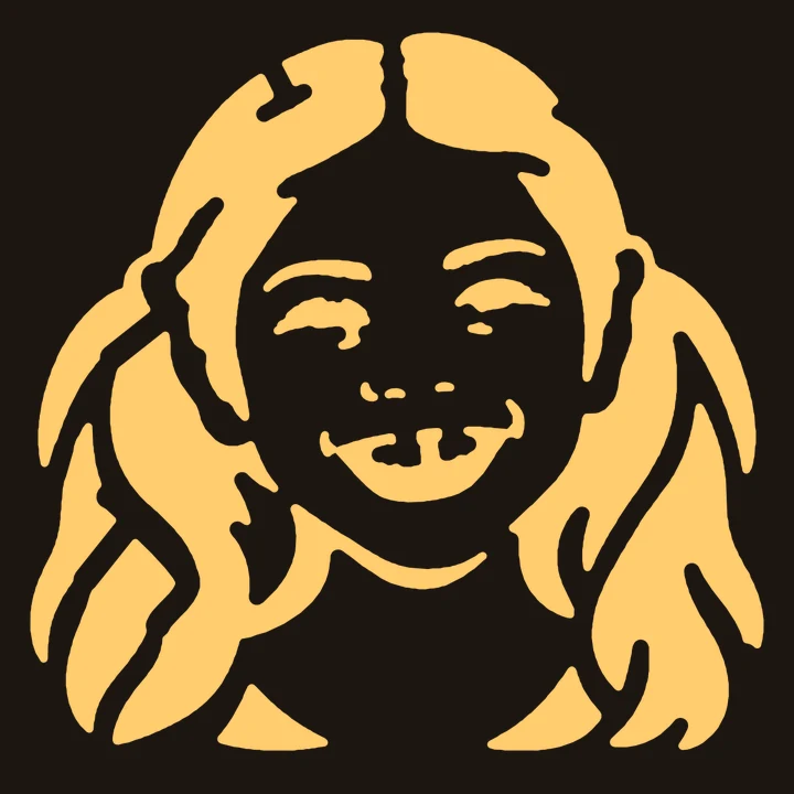The girl's pattern shown glowing orange, as it would look lit from inside
