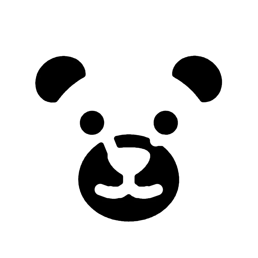 Bear Face pumpkin stencil, shown glowing