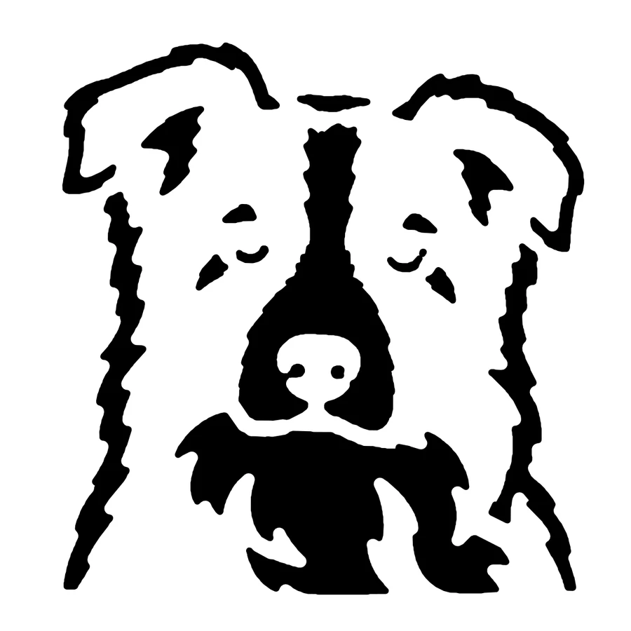 Border Collie pumpkin carving stencil: black areas are cut away
