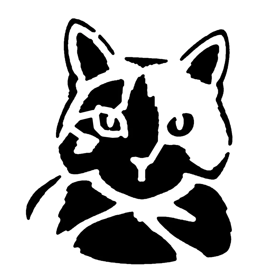 Calico Cat pumpkin stencil, shown glowing