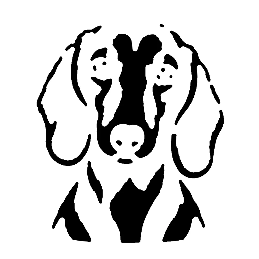 Dachshund pumpkin stencil, shown glowing