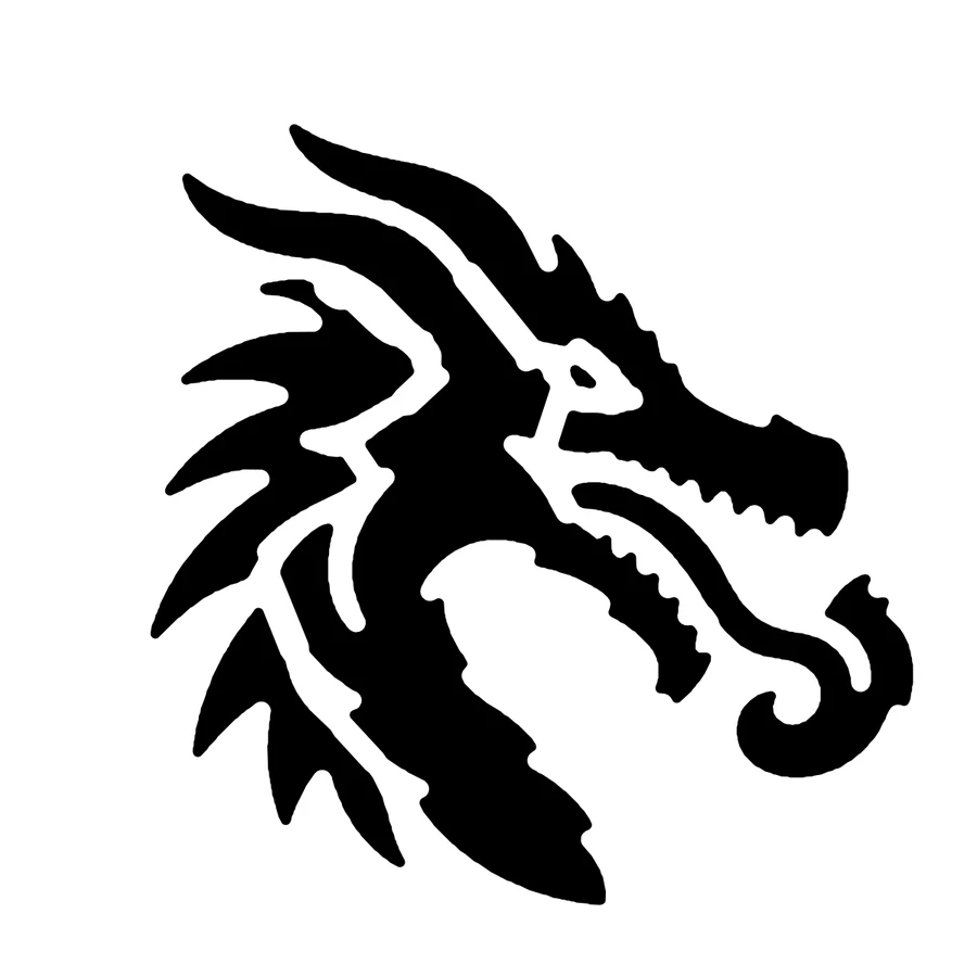 Dragon pumpkin stencil, shown glowing