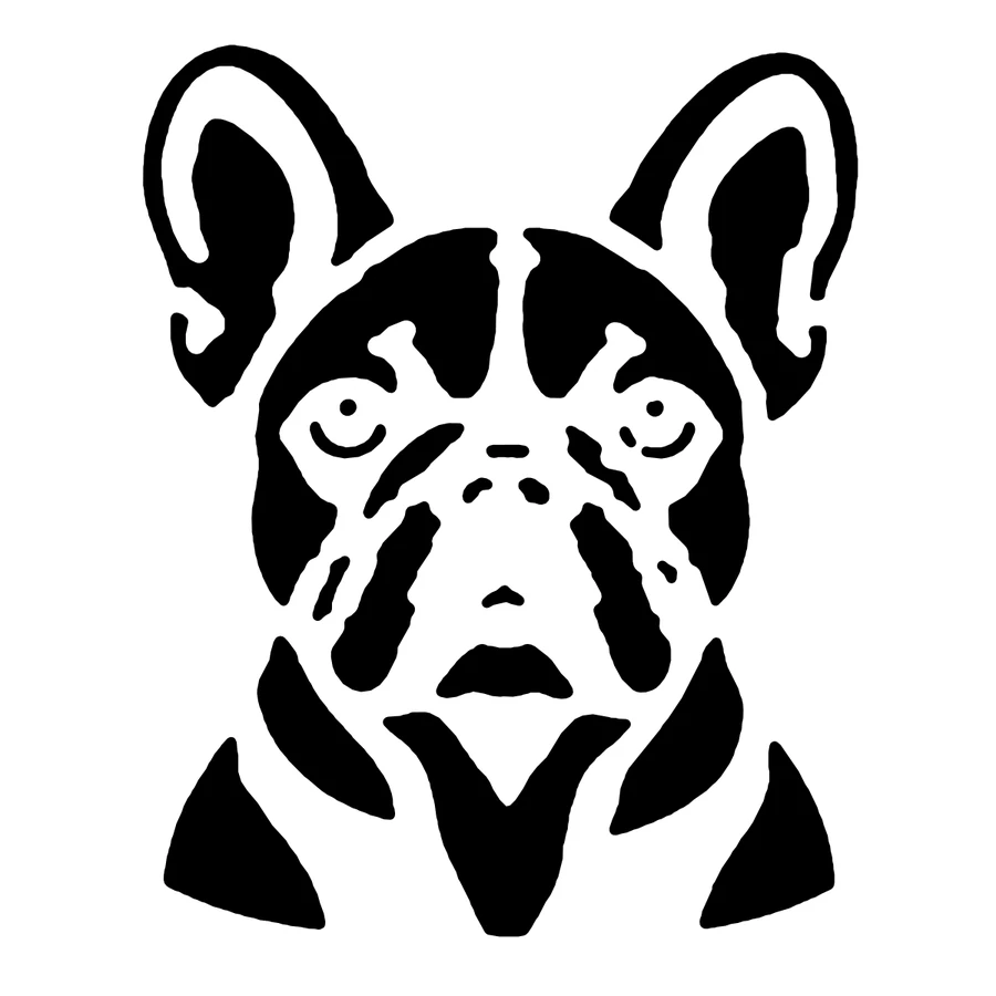 French Bulldog pumpkin carving stencil: black areas are cut away