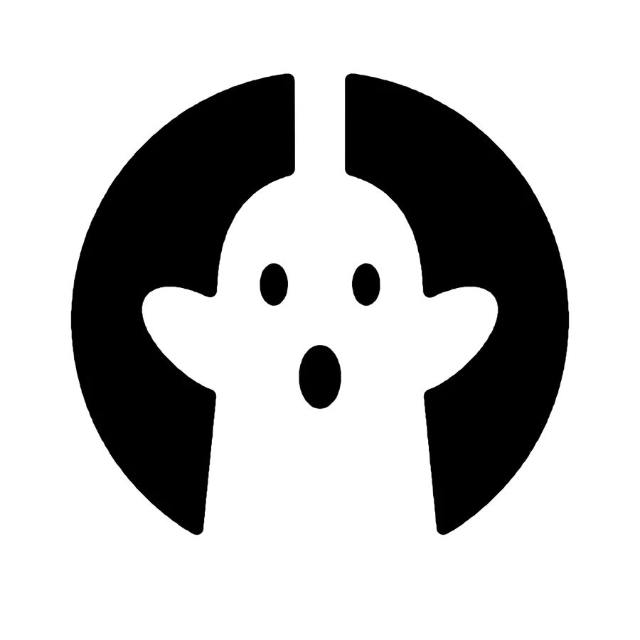 Ghosted Example Free Ghost in the Moon pumpkin carving stencil | CarveKin