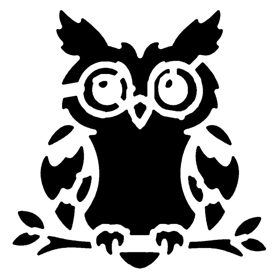 Owl pumpkin stencil, shown glowing