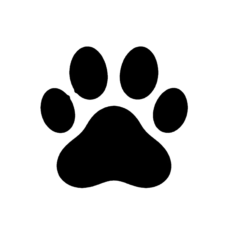 Paw Print pumpkin stencil, shown glowing