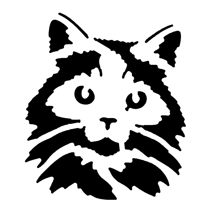 Ragdoll Cat pumpkin stencil, shown glowing