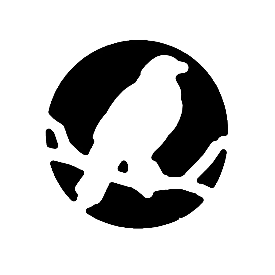 Raven and Moon pumpkin stencil, shown glowing