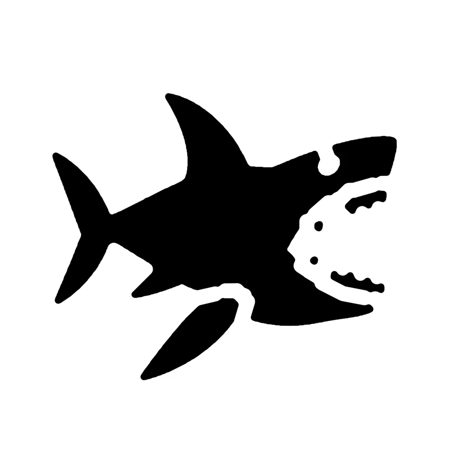 Shark pumpkin stencil, shown glowing