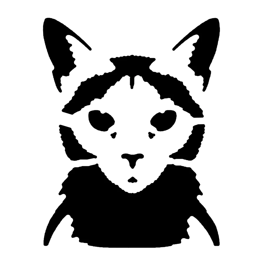 Siamese Cat pumpkin stencil, shown glowing