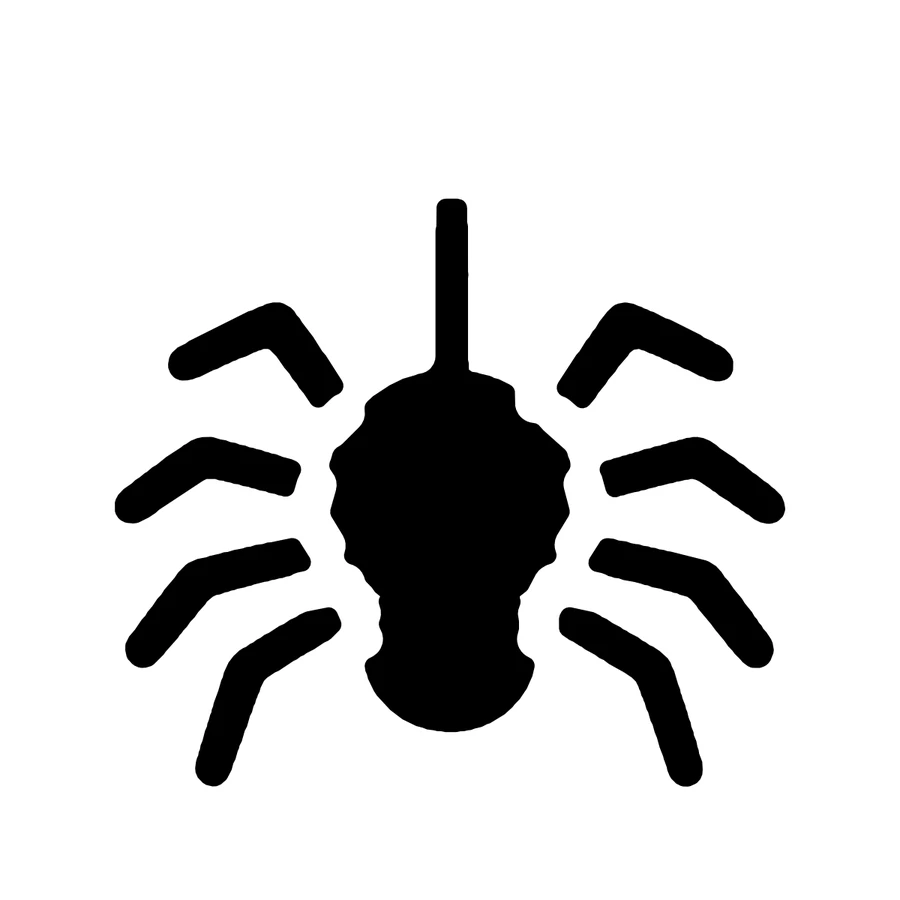 Spider pumpkin stencil, shown glowing
