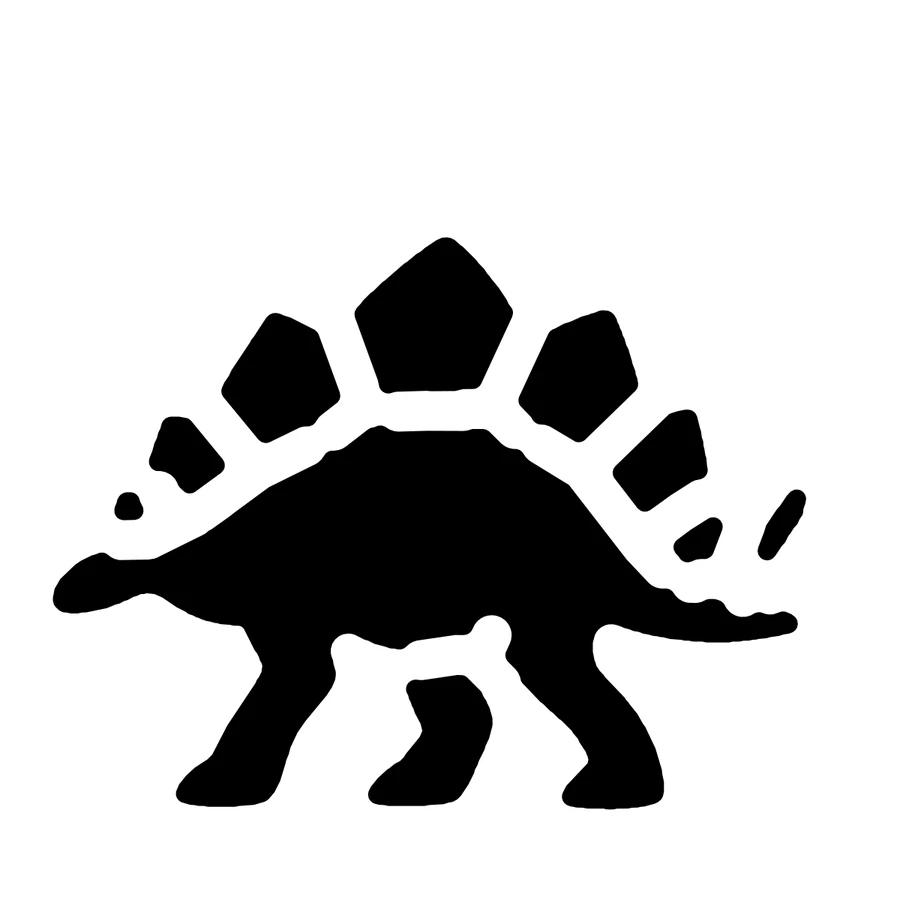 Stegosaurus pumpkin stencil, shown glowing