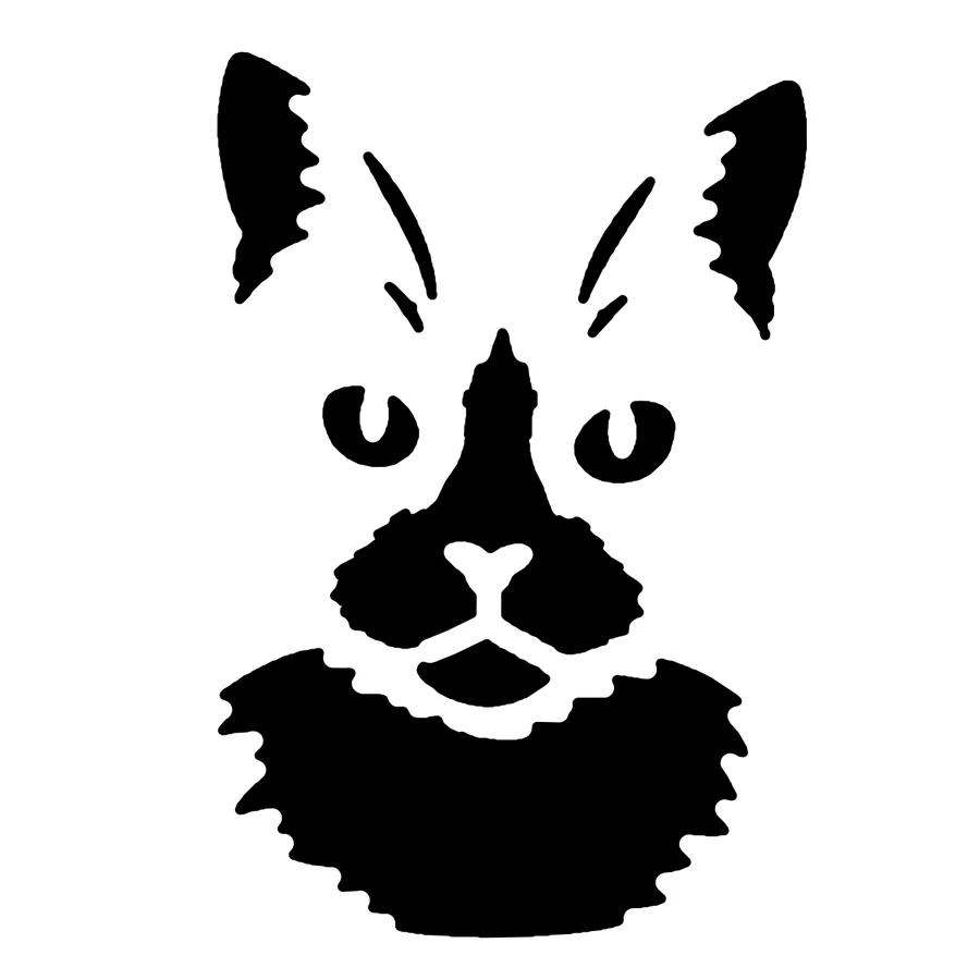 Tuxedo Cat pumpkin stencil, shown glowing