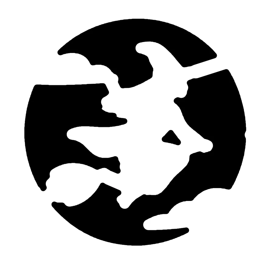 Witch and Moon pumpkin stencil, shown glowing